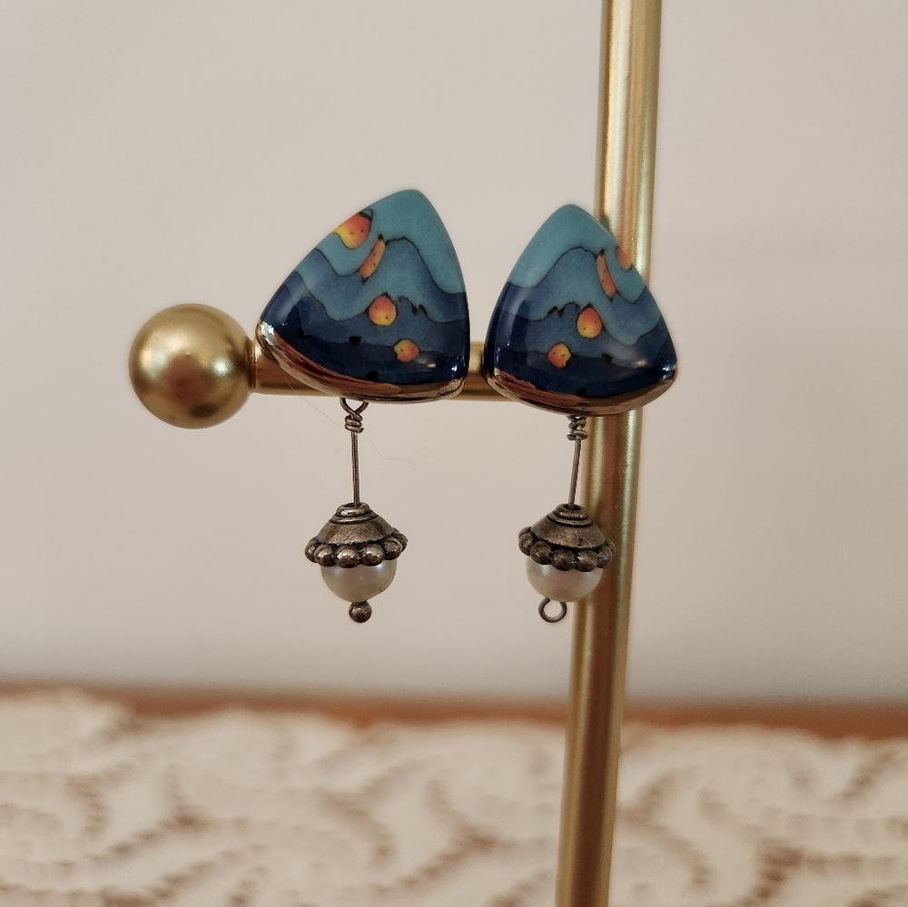 Unique, Artist Made, One Of A Kind, Earrings with Silver Accents